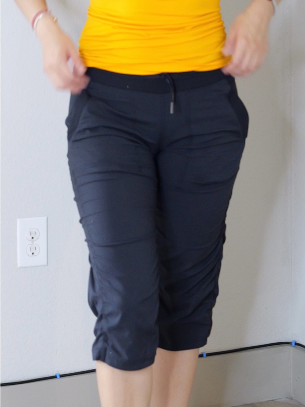 Lululemon Dance Studio Crop II Black Ruched Capri Pants